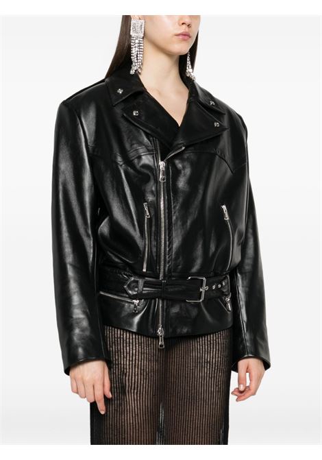 Black leather biker jacket Alessandra rich - women ALESSANDRA RICH | FABX4231L46310900